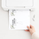 White Floral Guess The Wedding Dress Printable Game