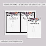 Halloween Bridal Shower Guess The Dress Cards Printable