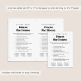 Printable Housewarming Game Guess The House