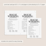 Simple Housewarming Party Game Printable