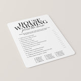 Simple Housewarming Party Game Printable