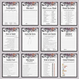 Halloween Bridal Shower Games Bundle Black Purple Floral by LittleSizzle