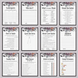 Halloween Bridal Shower Games Bundle Black Purple Floral by LittleSizzle