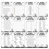 12 Black and White Halloween Party Games Printable by LittleSizzle