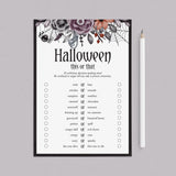Printable Halloween This or That Questions by LittleSizzle