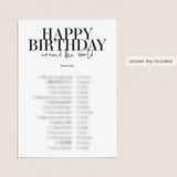 Happy Birthday Around The World with Answers Printable