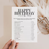 Happy Birthday Around The World with Answers Printable
