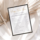 Happy New Year Around The World Game with Answers Printable