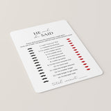 Anniversary Game He Said She Said Printable