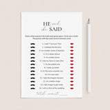 Fun Engagement Party Game He Said She Said by LittleSizzle