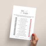 Fun Engagement Party Game He Said She Said