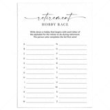 Printable Retirement Hobbies A-Z Race Game by LittleSizzle