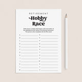 Hobby Race Retirement Game Printable by LittleSizzle