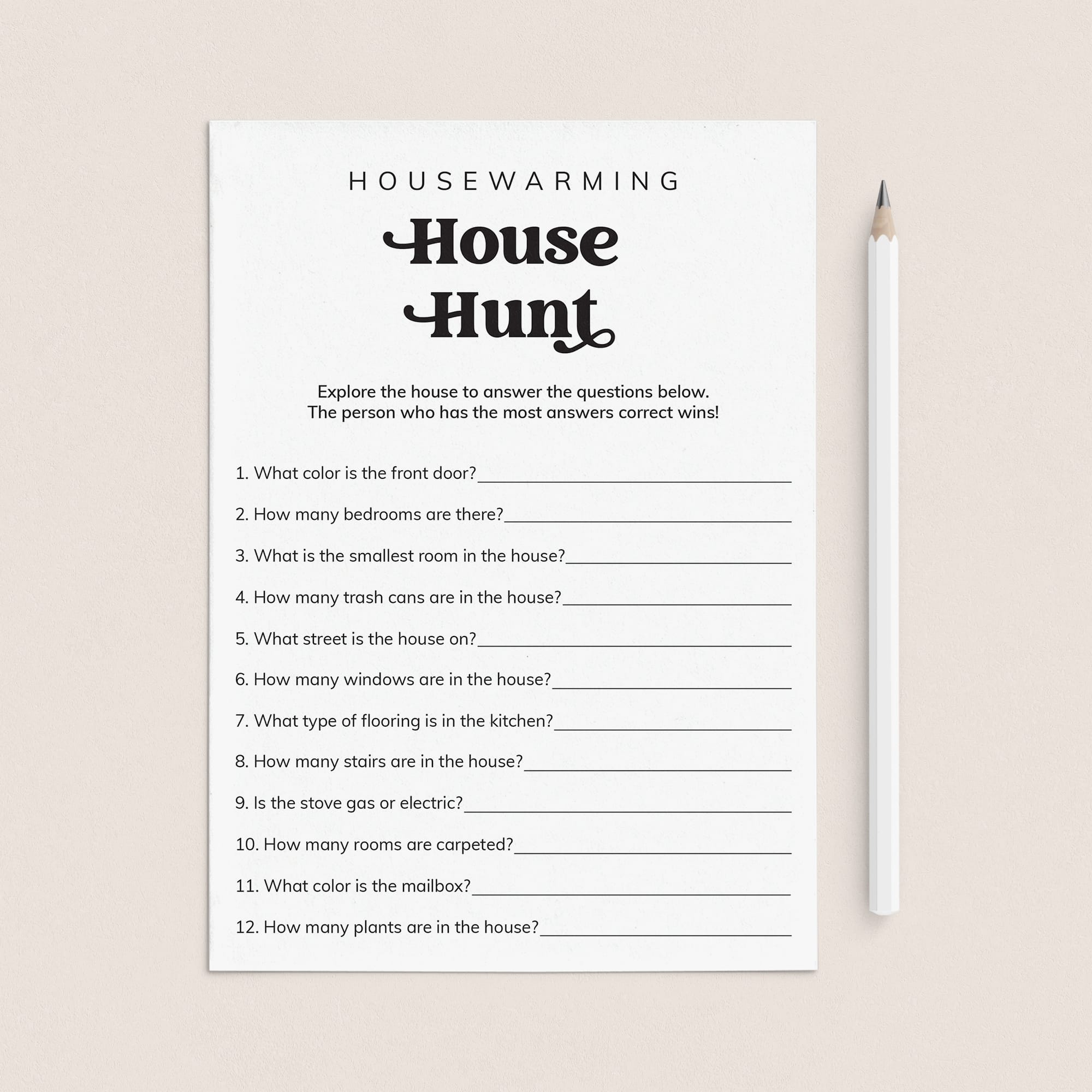 Housewarming House Hunt Printable by LittleSizzle
