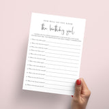 Womens Birthday Game Printable How Well Do You Know The Birthday Girl