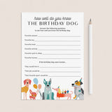 How Well Do You Know The Birthday Dog Game Printable by LittleSizzle