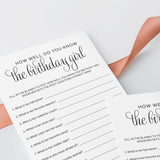 How Well Do You Know The Birthday Girl Printable