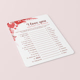 I Love You Around The World Game Printable