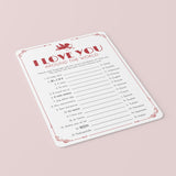 Printable I Love You Around The World Game with Answer Key