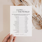 Printable I Love You Around The World Game With Answer Key