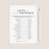 Printable I Love You Around The World Game With Answer Key by LittleSizzle