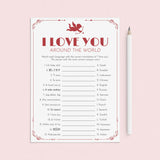 Printable I Love You Around The World Game with Answer Key by LittleSizzle