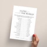 Printable I Love You Around The World Game With Answer Key