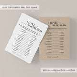 Printable I Love You Around The World Game With Answer Key