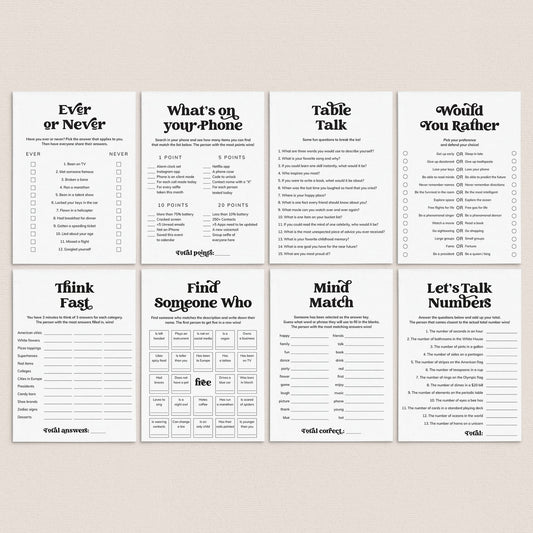 Icebreaker Games Printable Conversation Starters by LittleSizzle