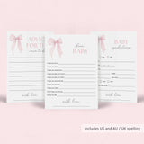 Girl Baby Shower Games Printable Pink Bow Themed