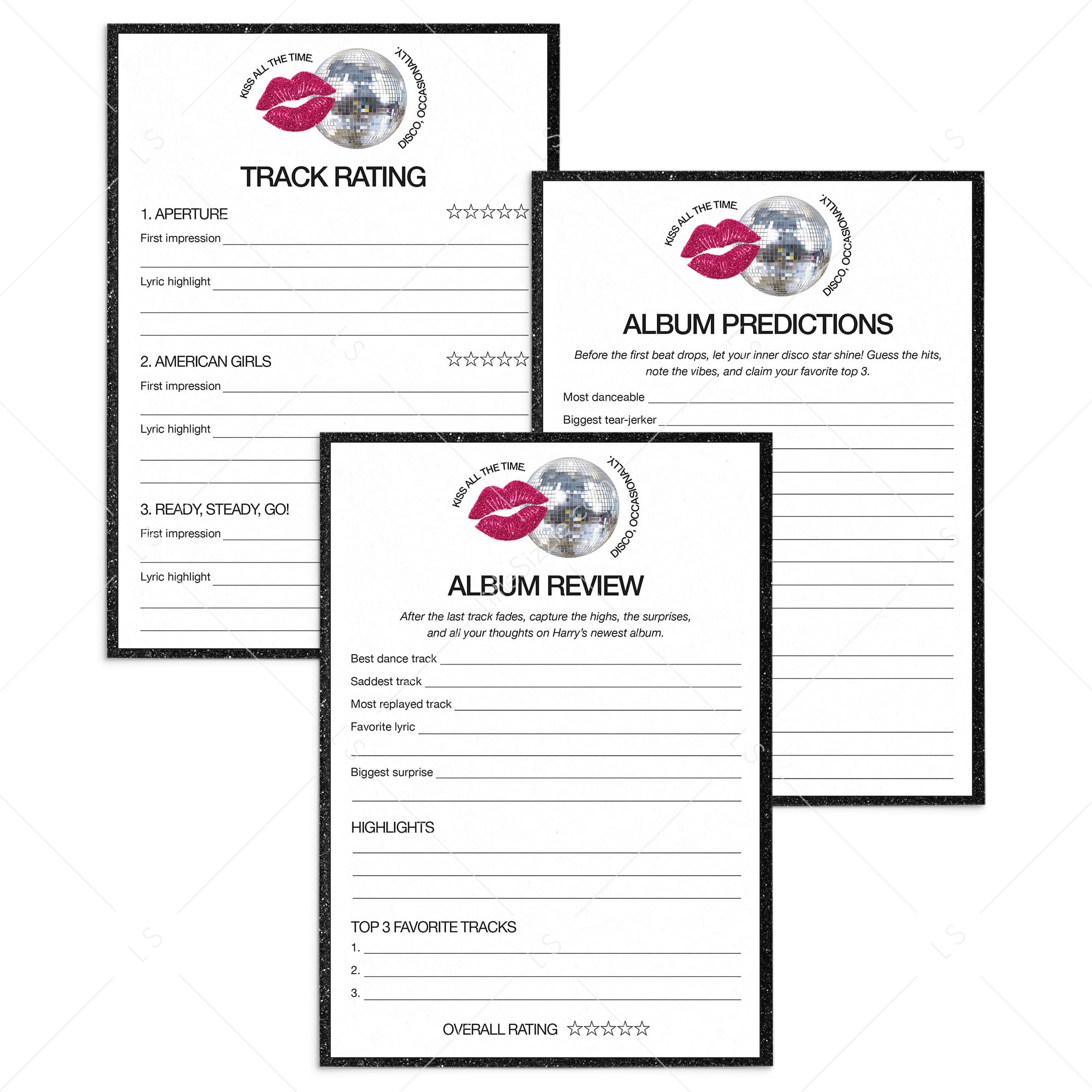 Kiss All The Time Disco Occasionally Album Release Party Printables by LittleSizzle