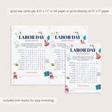 Printable Labor Day Word Search with Answers