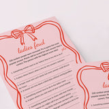 Pink Wavy Border Ladies Feud Game with Answers Printable