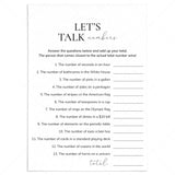 Fun Icebreaker Game Let's Talk Numbers with Answers by LittleSizzle
