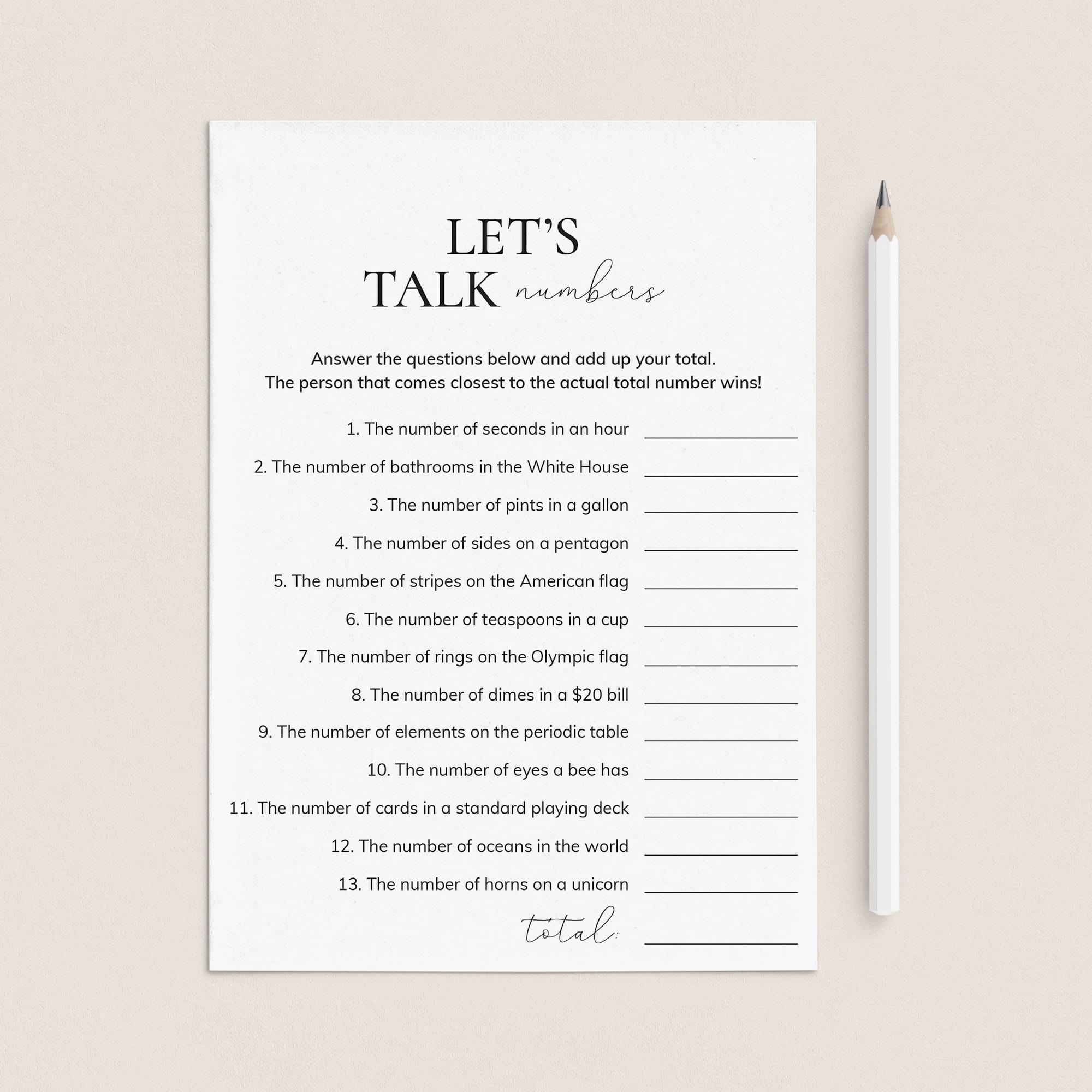 Fun Icebreaker Game Let's Talk Numbers with Answers by LittleSizzle