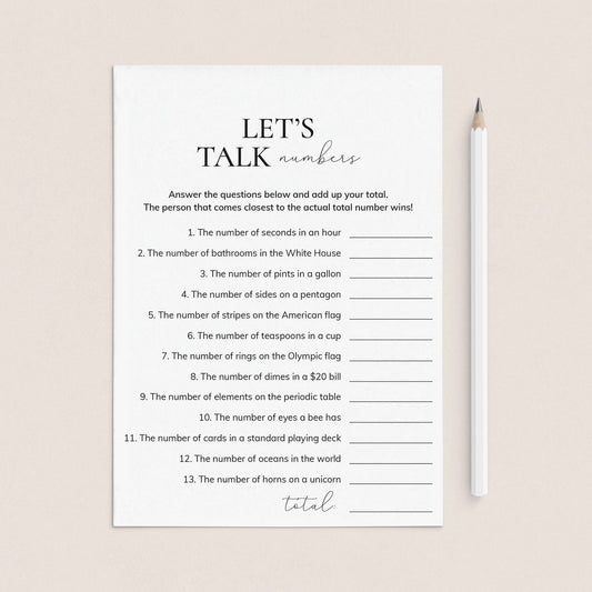Fun Icebreaker Game Let's Talk Numbers with Answers by LittleSizzle