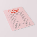 Printable Valentine Love Song Match Game with Answers