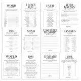 Married in 1981 45th Wedding Anniversary Party Games Bundle by LittleSizzle
