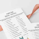 Dog Party Game Match That Dog Song with Answers Printable