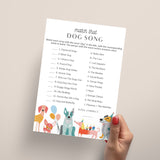 Dog Party Game Match That Dog Song with Answers Printable