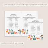 Dog Party Game Match That Dog Song with Answers Printable
