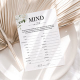 Anniversary Party Game Couples Mind Match Printable