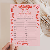 Valentines Game for Groups Mind Match Printable