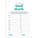 Medical Game for Groups Finish My Phrase Mind Match by LittleSizzle