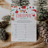 Printable Christmas Party Ice Breaker Game Mind Match