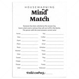 Housewarming Mind Match Game Printable by LittleSizzle
