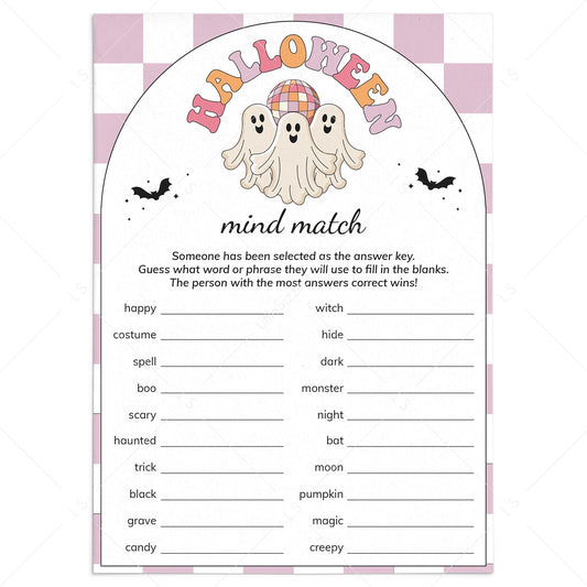 Spooky Halloween Party Game Mind Match Printable by LittleSizzle