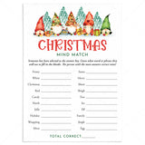 Printable Christmas Party Ice Breaker Game Mind Match by LittleSizzle