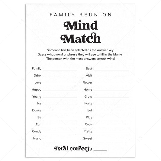 Family Reunion Mind Match Finish The Phrase Game Download by LittleSizzle