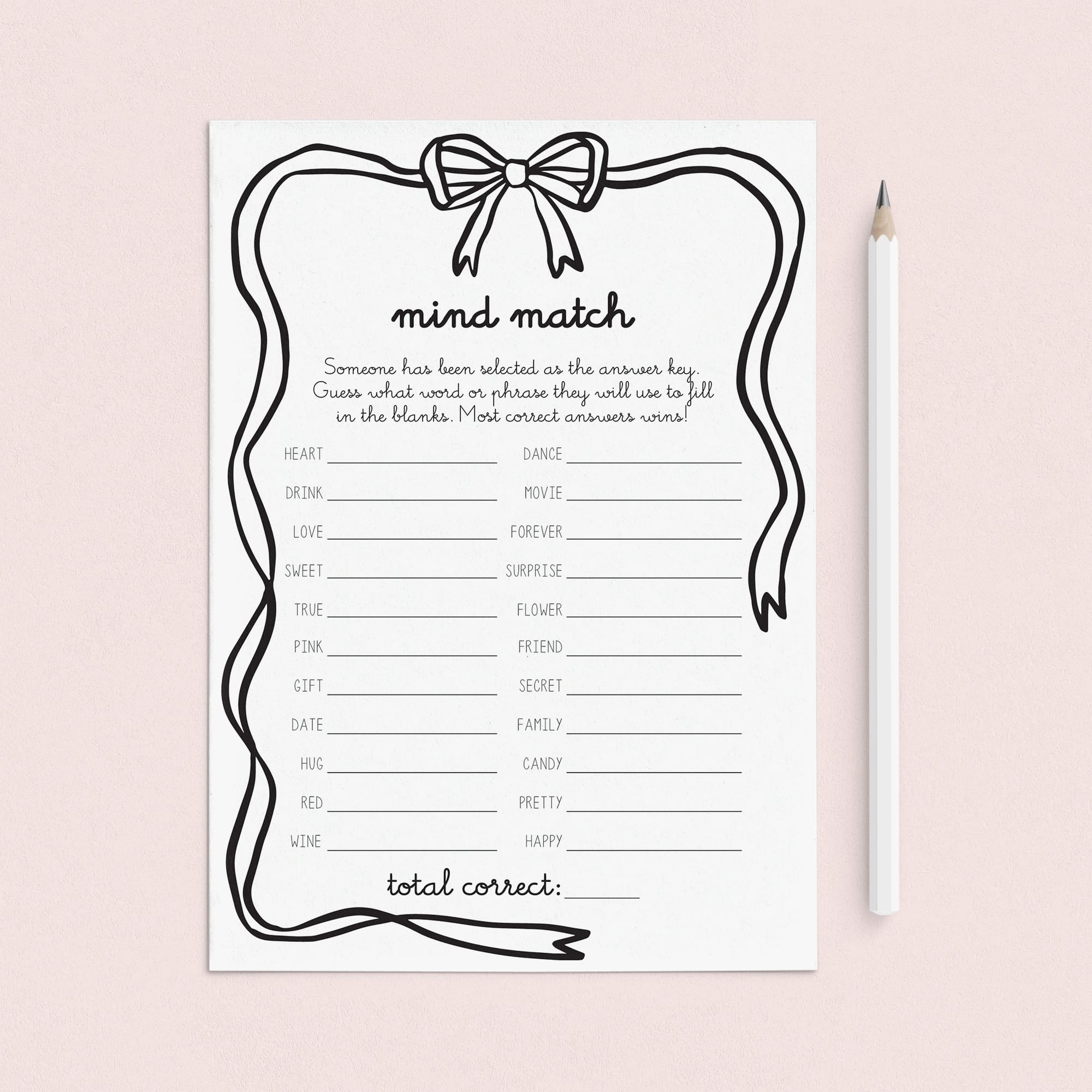 Fun Galentines Game Mind Match Printable Coquette Theme by LittleSizzle